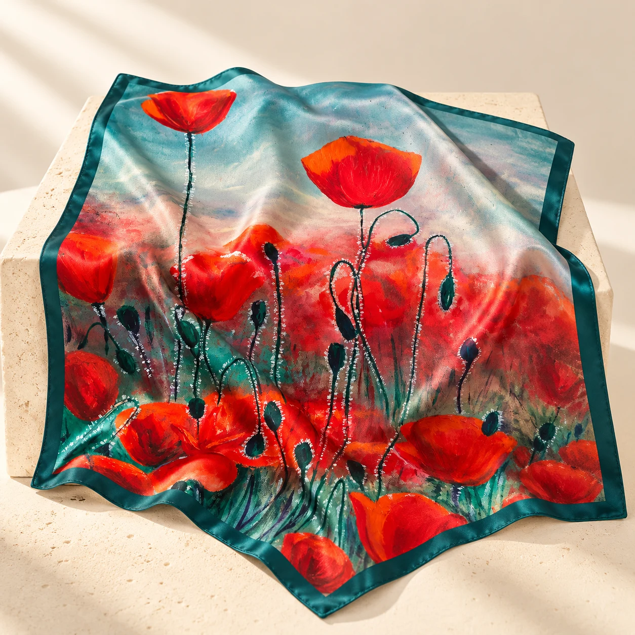 Poppies art scarf