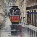 Train in the rain